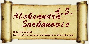 Aleksandra Šarkanović vizit kartica